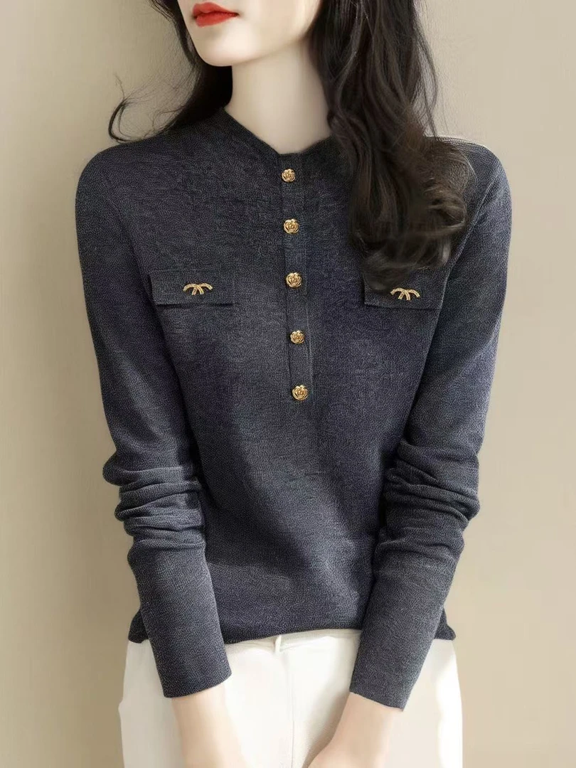 今年流行的修身显瘦打底毛衣秋冬新款软糯舒适针织上衣洋气内搭