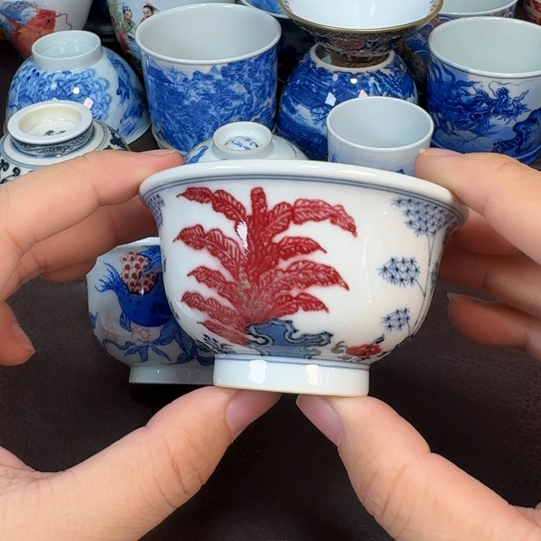 福***展现代景德镇陶瓷盖碗