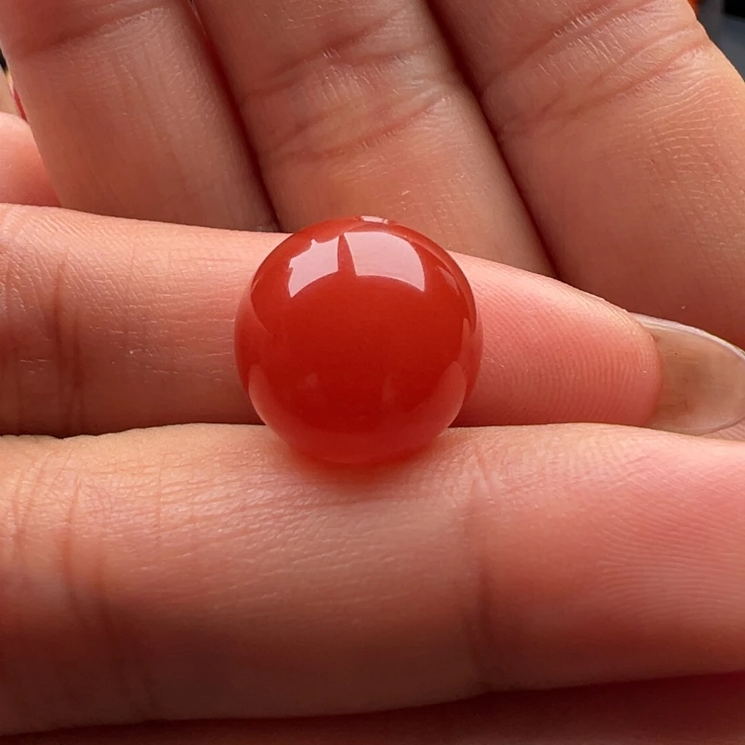 南红玛瑙未镶嵌圆珠13.8