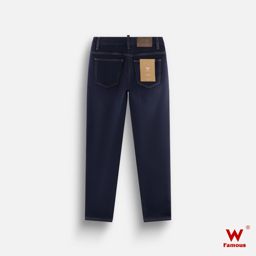 【冬款植绒】8513 - 14安/普鲁士蓝/莱赛尔/不褪色/修身直筒牛仔裤