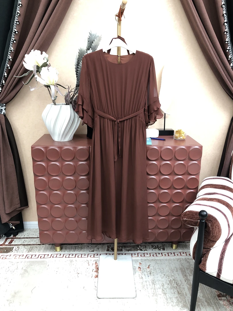 【A422】时尚新款民族风迪拜土耳其重工服饰长款连衣裙