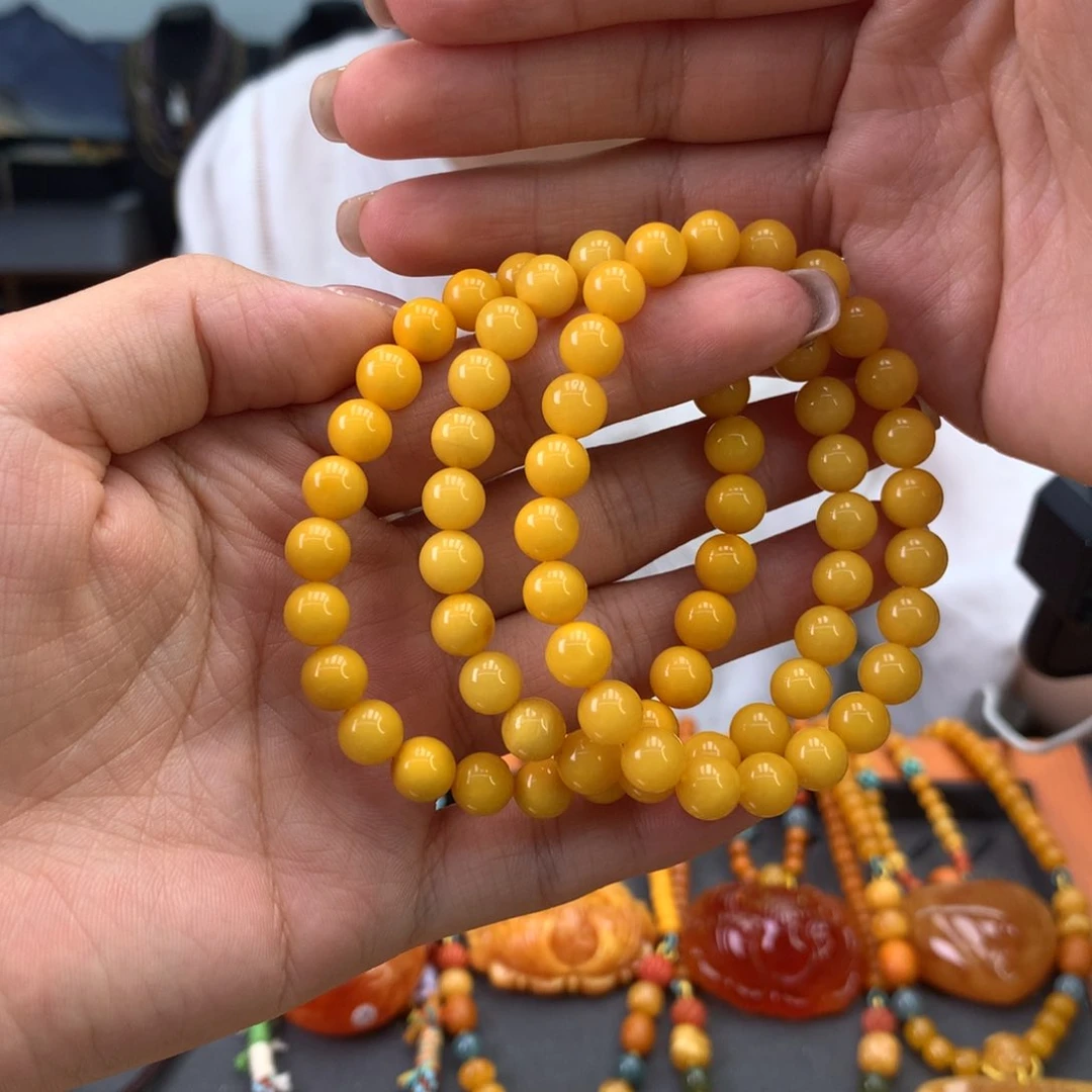 未镶嵌蜜蜡手串多样性发一