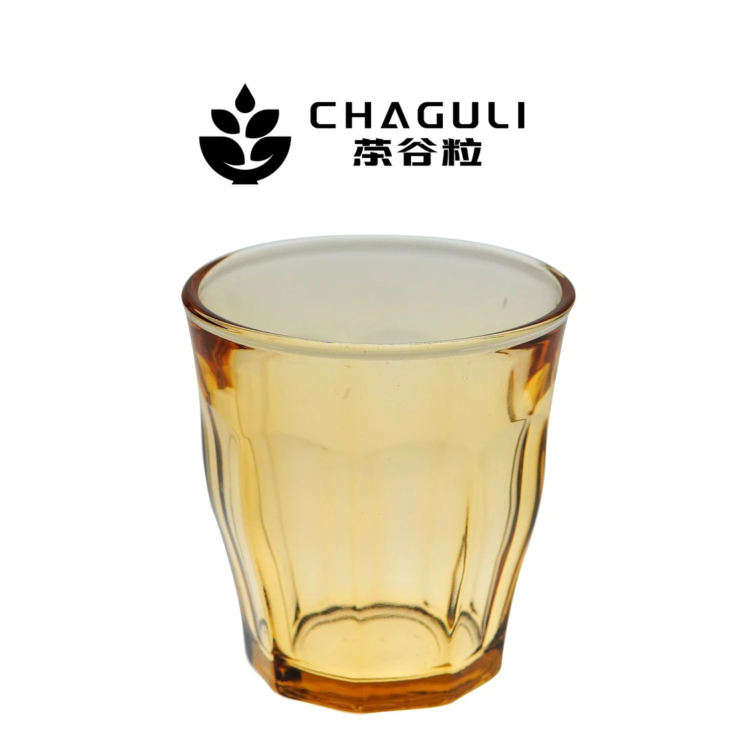 高硼硅琥珀色玻璃九棱杯福利套装耐高温多功能高端轻奢家用