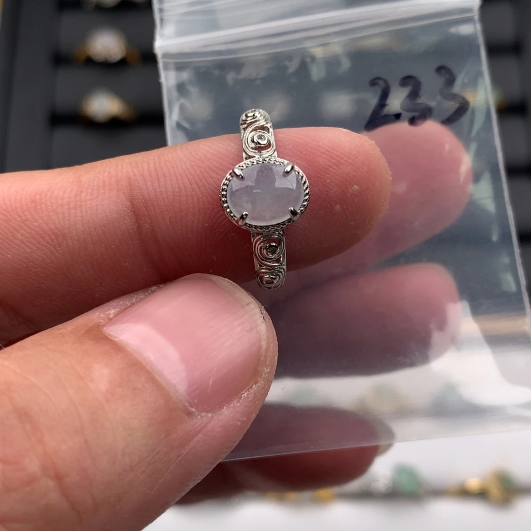 翡翠银S925镶嵌戒圈233