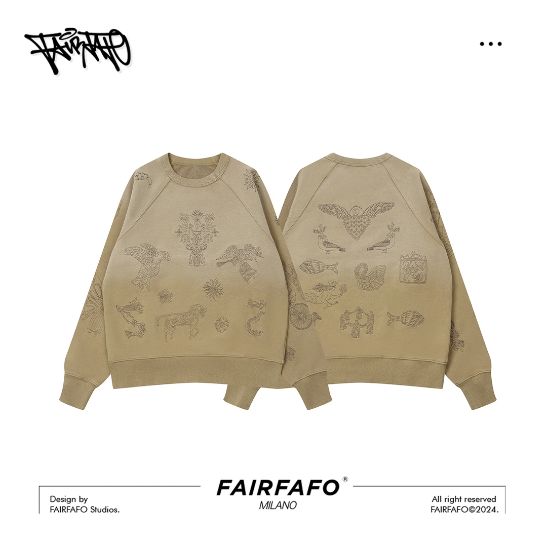 陶总【图案刺绣圆领卫衣】WYAL4B285