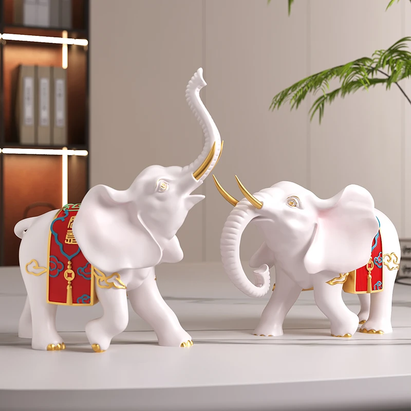 大象摆件对象吉祥客厅玄关酒柜办公室工艺品招财装饰品开业礼物