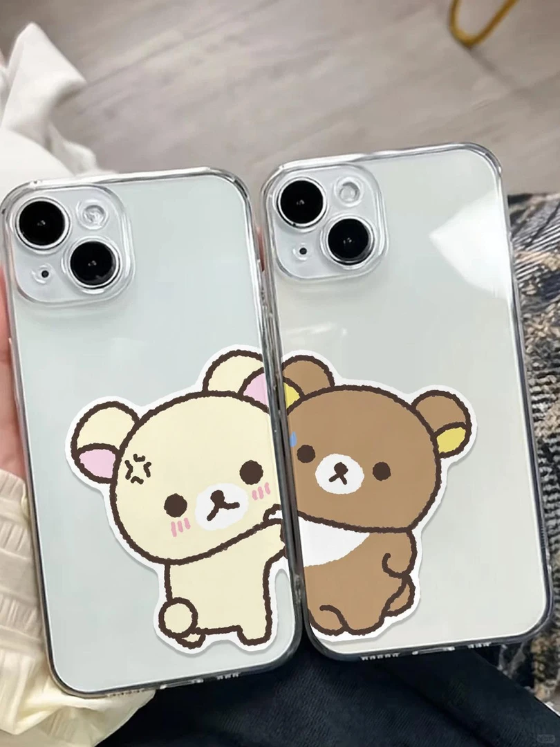 小情侣轻松熊适用iphone16苹果15手机壳小米OPPO华为VIVO荣耀一加