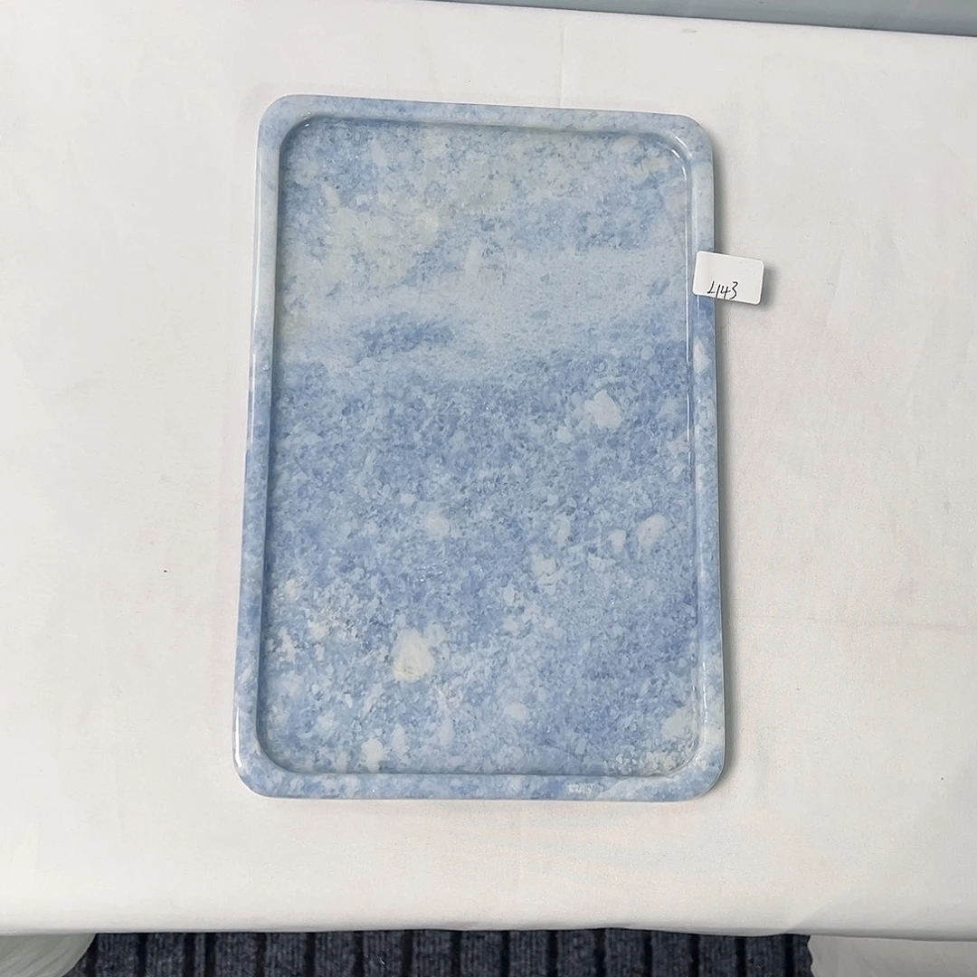 石材蓝水晶 20.30茶盘。   143