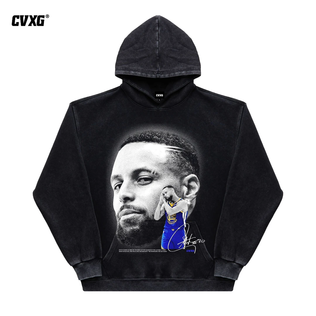 CVXG美式商店（库里大头）美式重磅纯棉球星T恤上衣篮球康利直喷