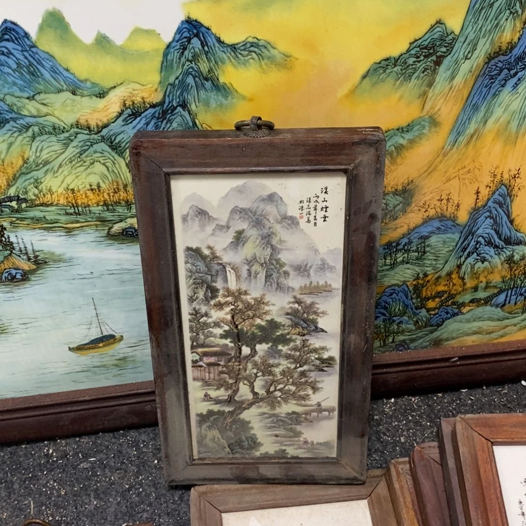 瓷片28*16*1景德镇瓷板画柴窑烧制