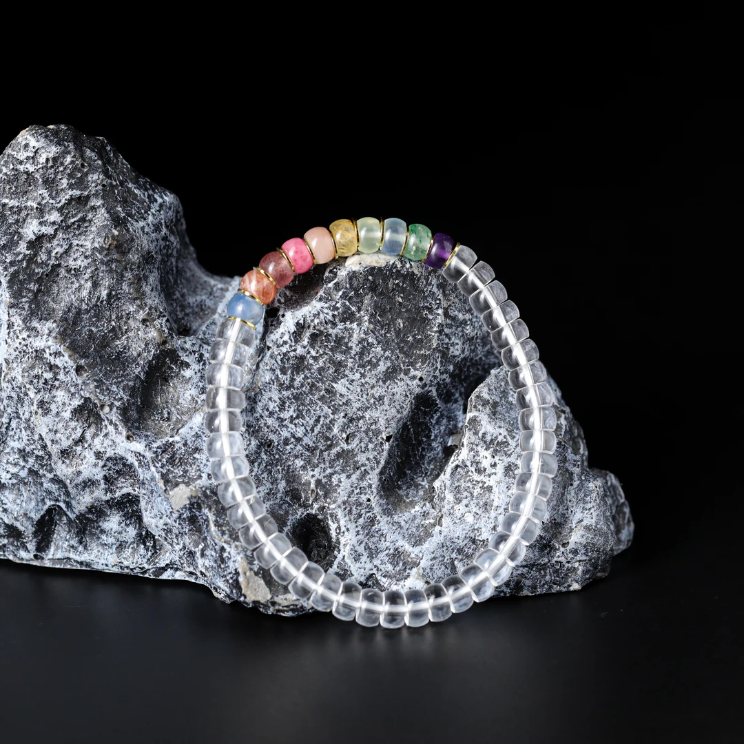 天然水晶多宝手串约6*4mm左右12g左右 G4241224-10