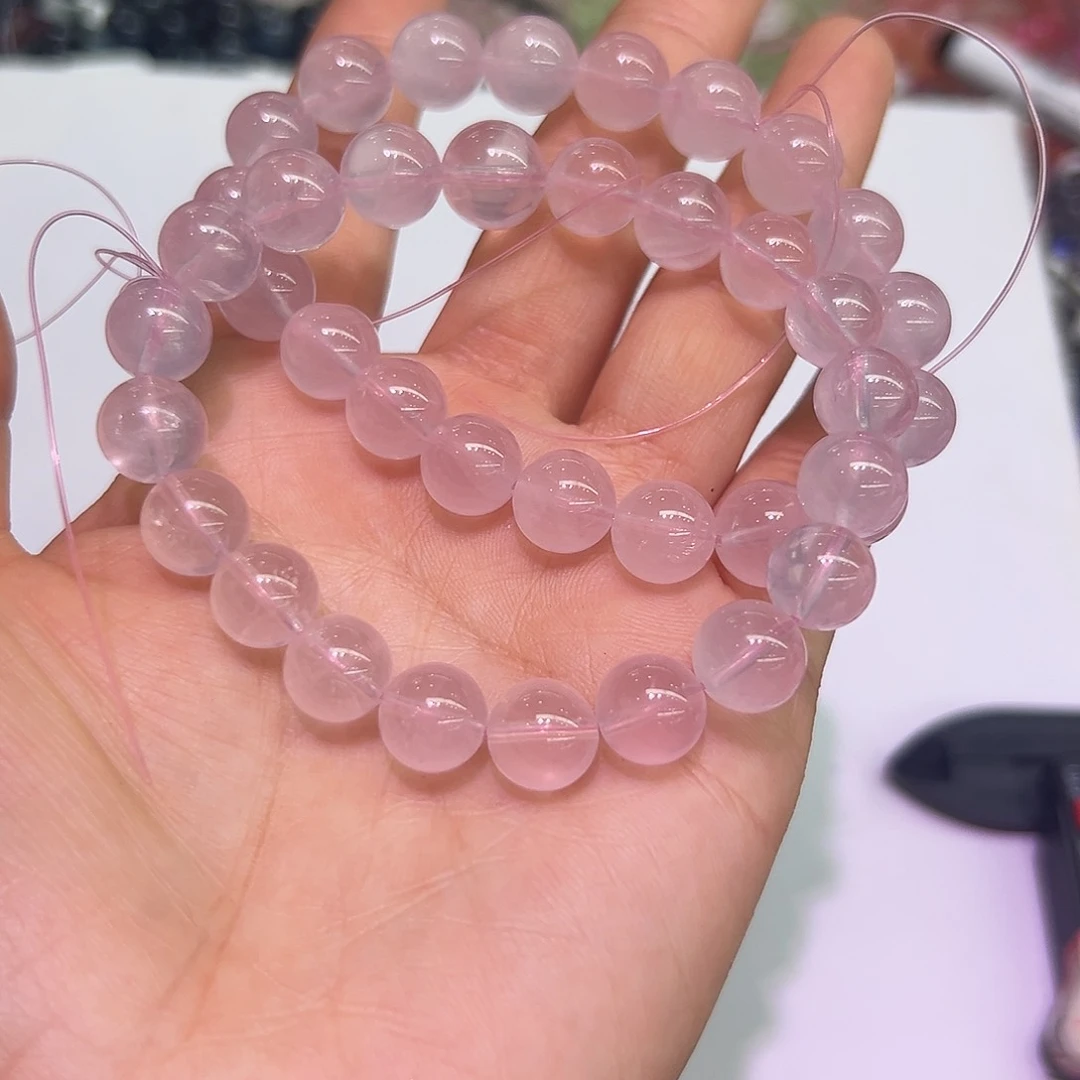 水晶手链未镶嵌果冻粉10mm发一件