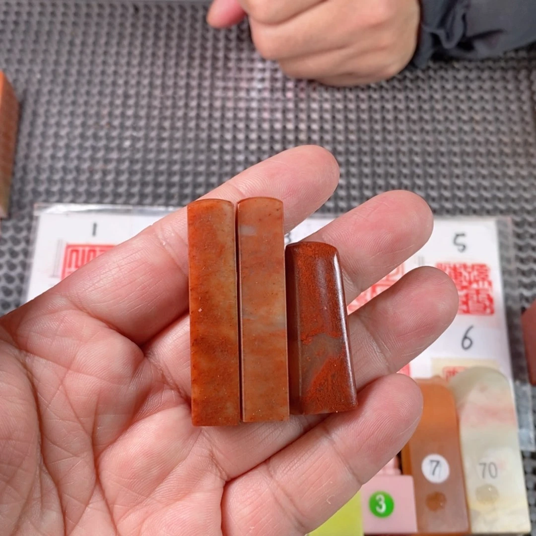 寿山石老*3方一套包设计包刻