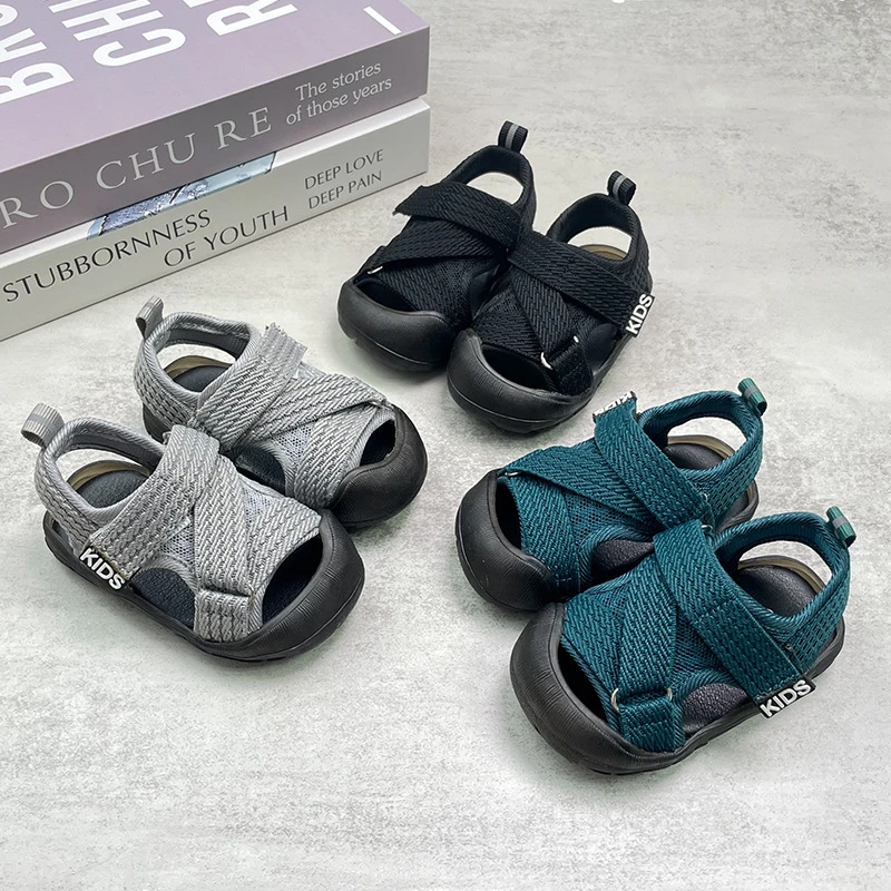 ABC男童鞋子2025夏季新款小童超轻软底包头凉鞋学步鞋女童沙滩鞋