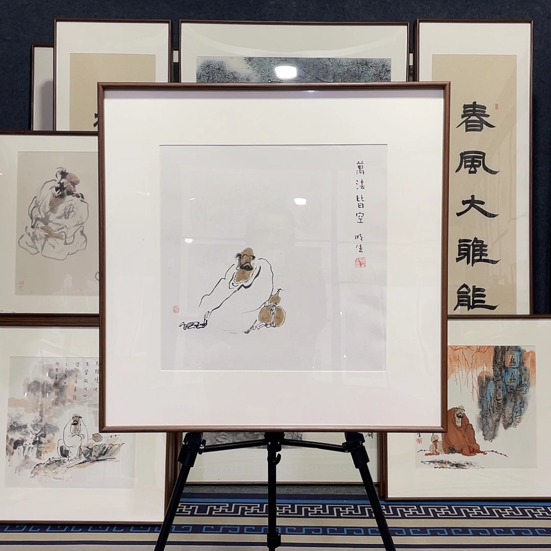 国画手绘画作品带框60/60