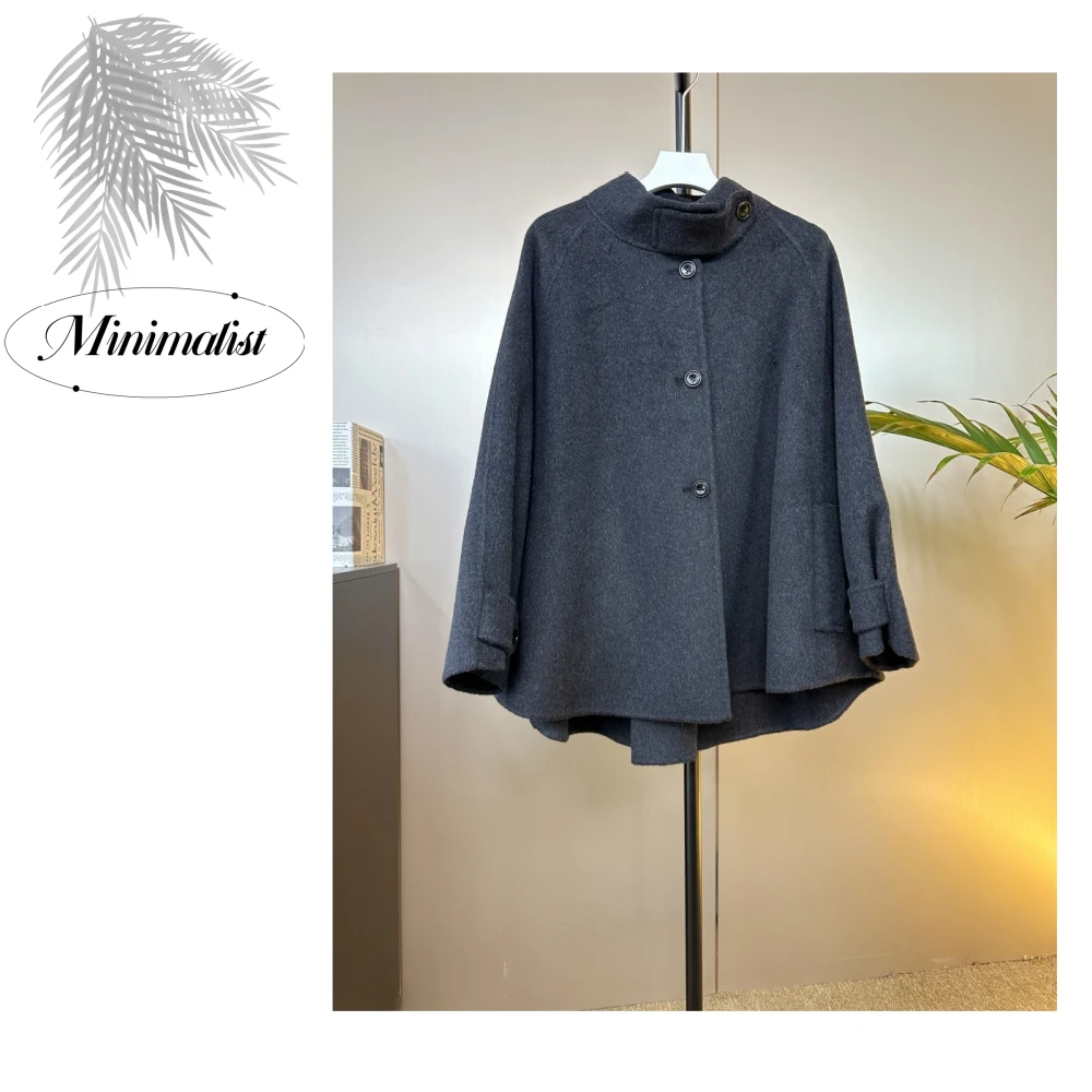 斗篷披肩绵羊毛苏利羊驼英伦风毛呢清冷系禅意衣服女高贵气质大衣