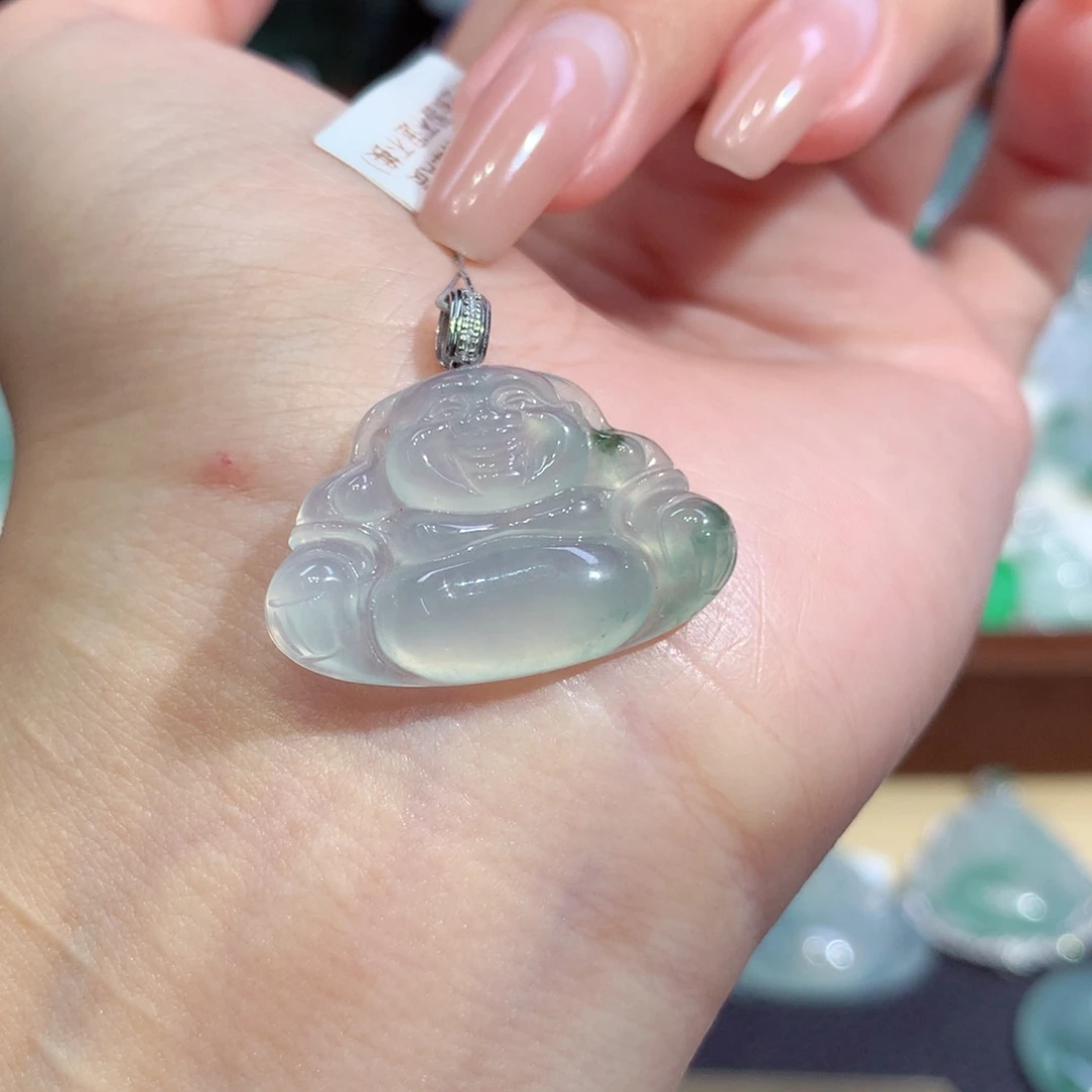 吊坠(不含链)18K金镶嵌翡翠