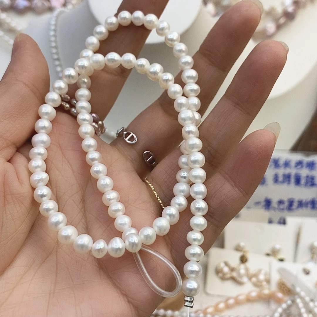 钛钢颈饰淡水珍珠