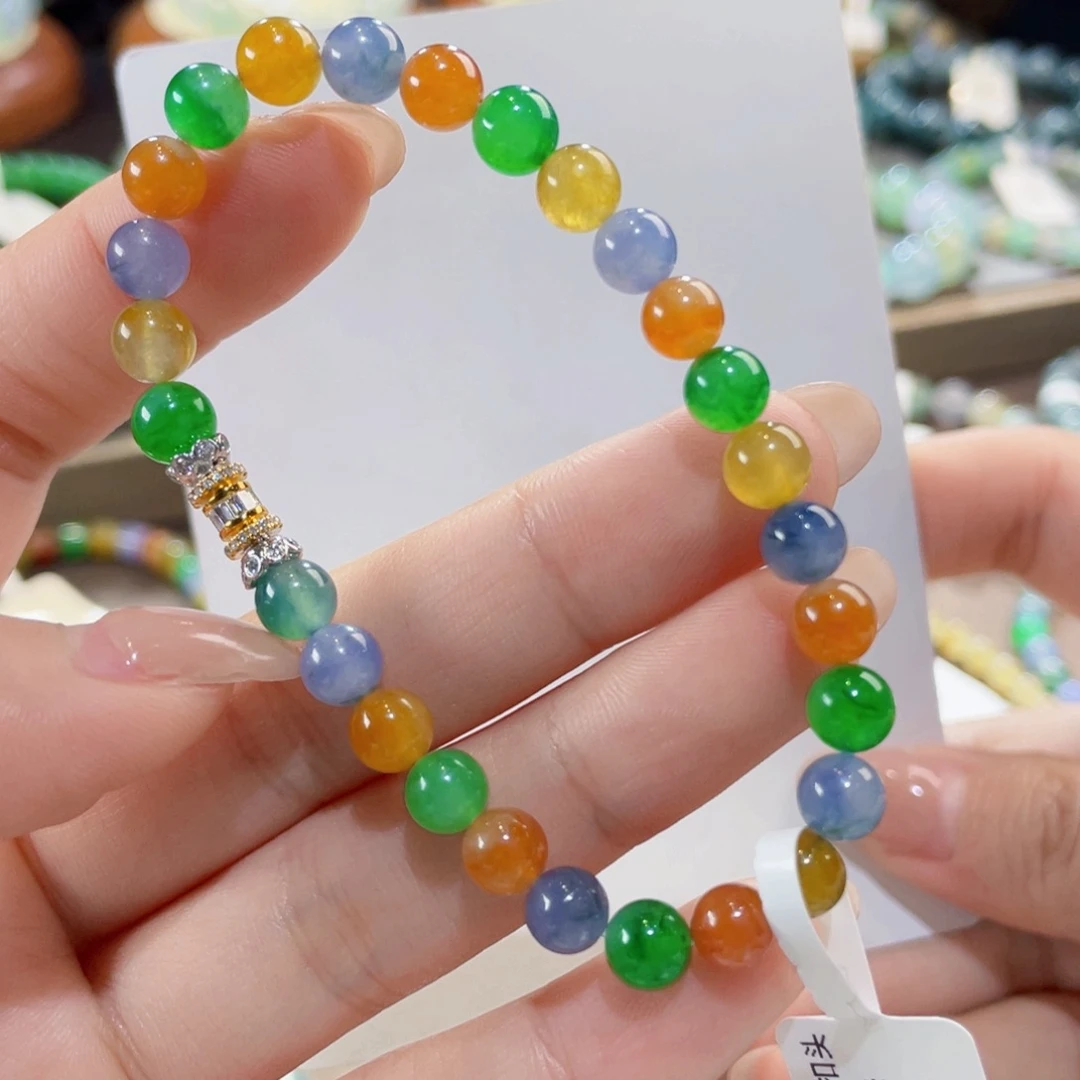 未镶嵌手链翡翠超绝彩虹