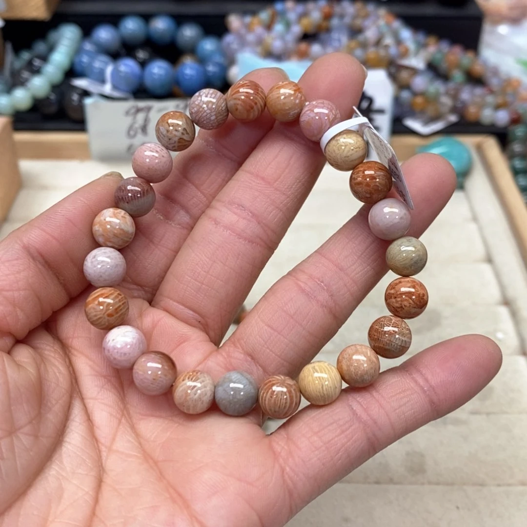 硅化珊瑚（珊瑚玉）手链未镶嵌彩***子375