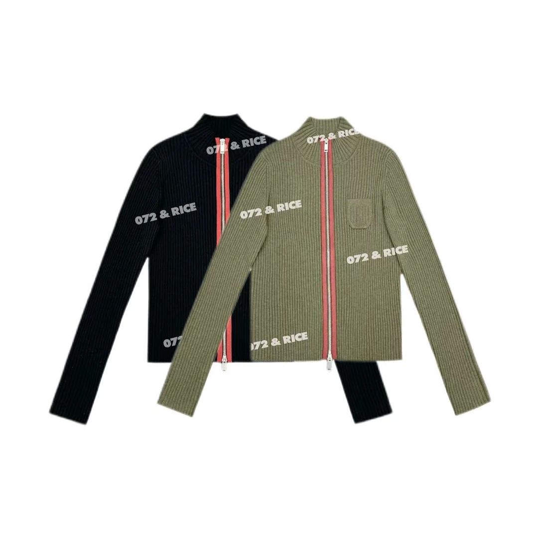 072 & RICE【高丽】绵羊毛 秋季休闲立领长袖针织外套 32LE078
