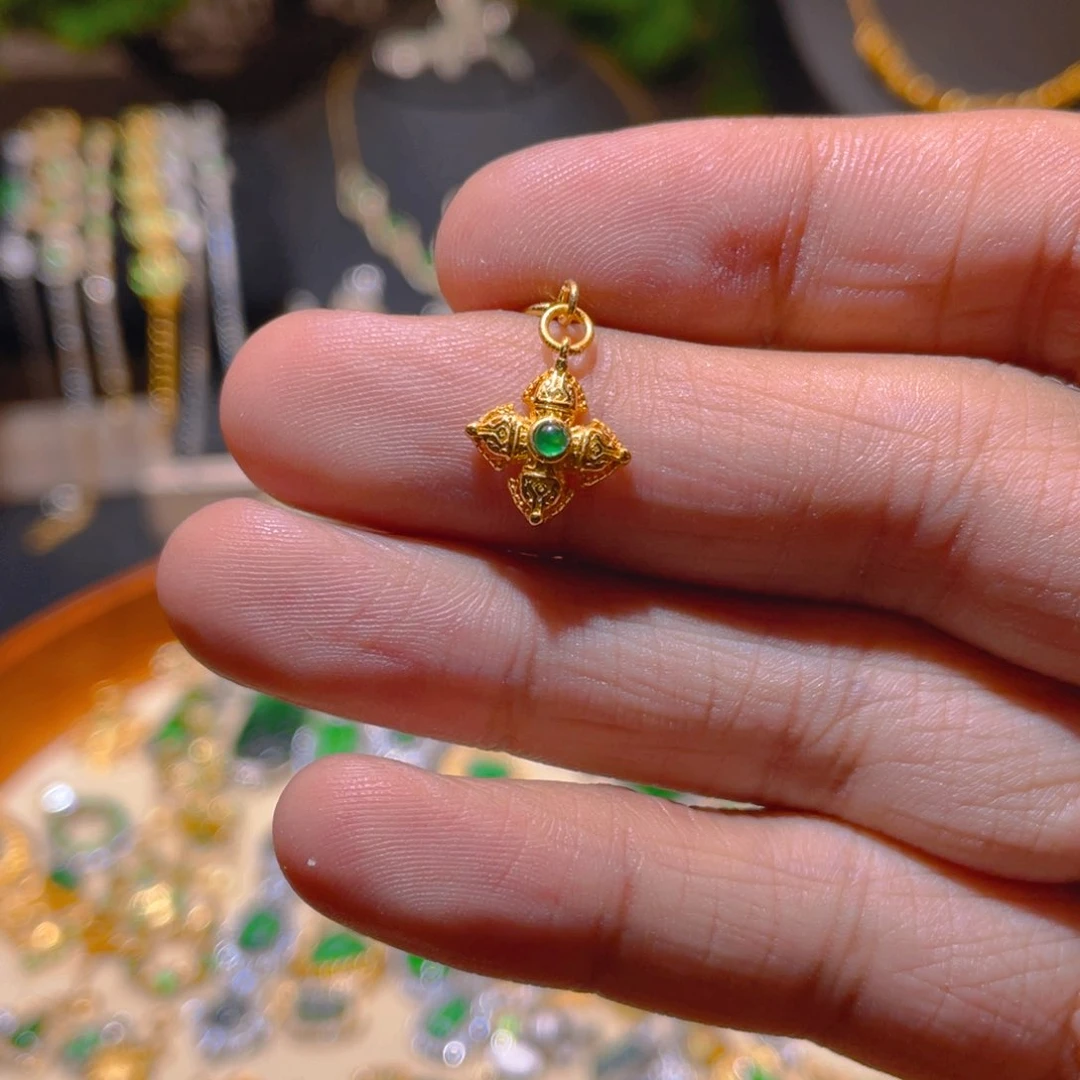 翡翠银S925镶嵌吊坠(不含链)