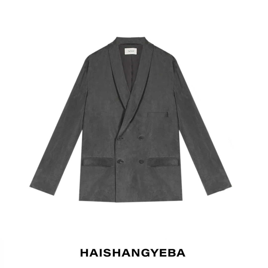 【海上叶爸】新款2025春夏百搭铜氨纤维宽松休闲纽扣长袖外套