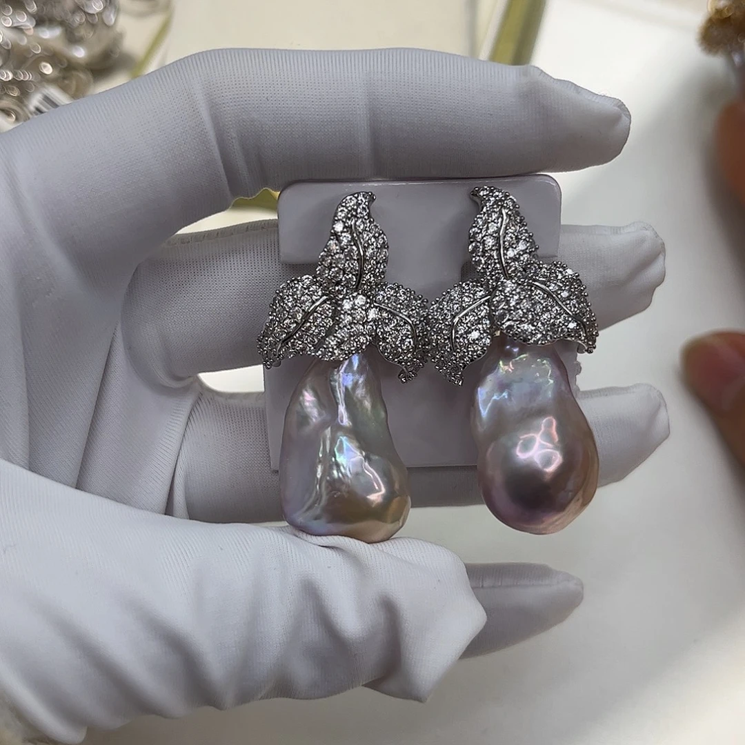 合金耳饰淡水珍珠