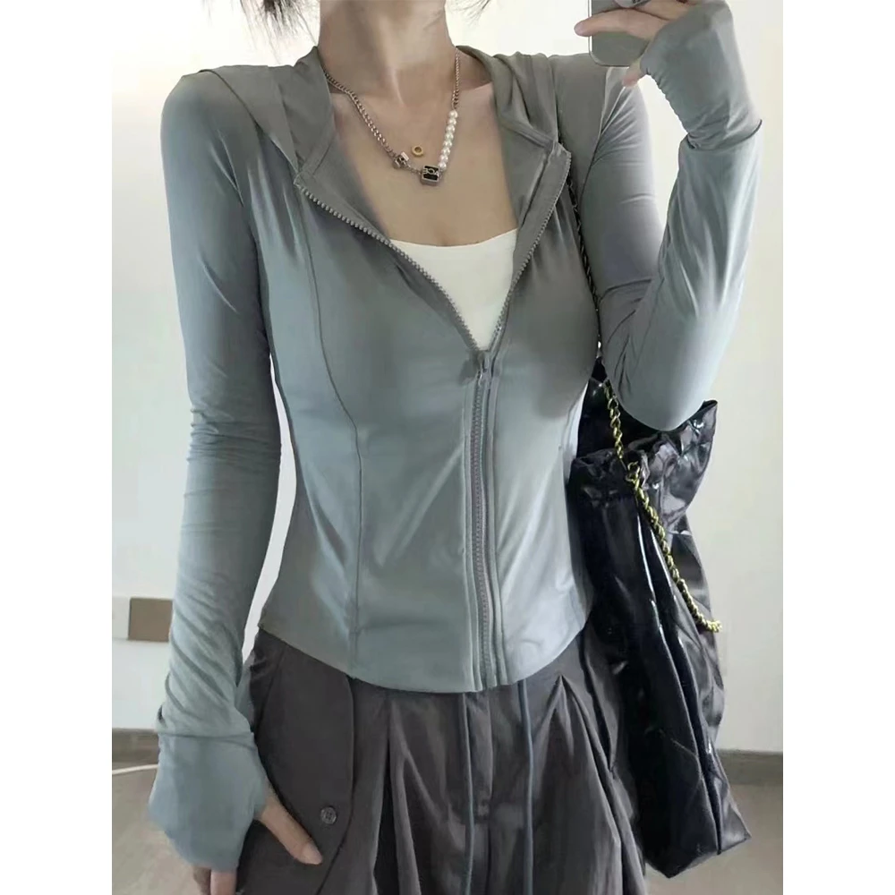 CKKOR夏季防晒衣女款防紫外线时尚百搭连帽外套运动风穿搭防晒服