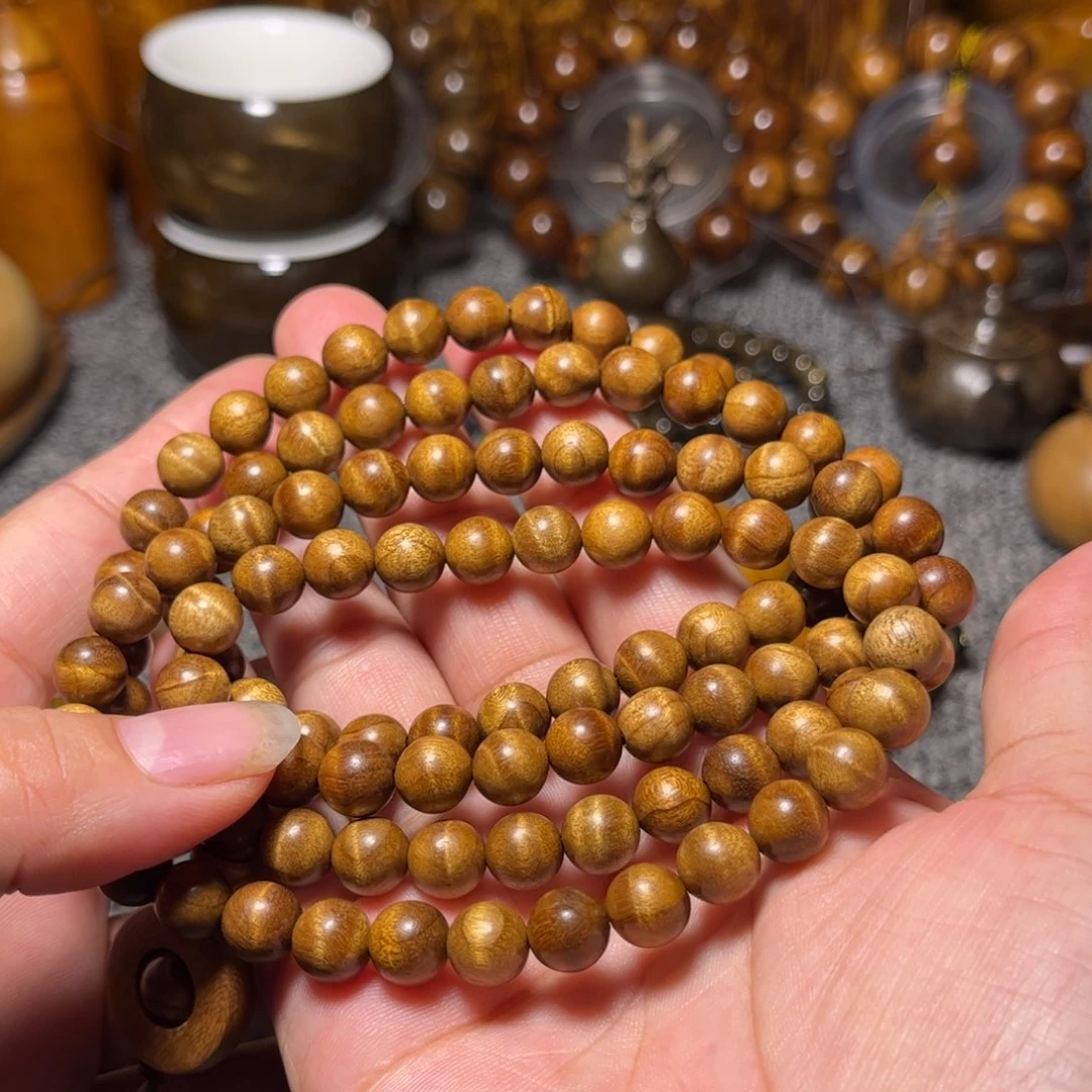 金丝楠枯木佛珠花纹0.8