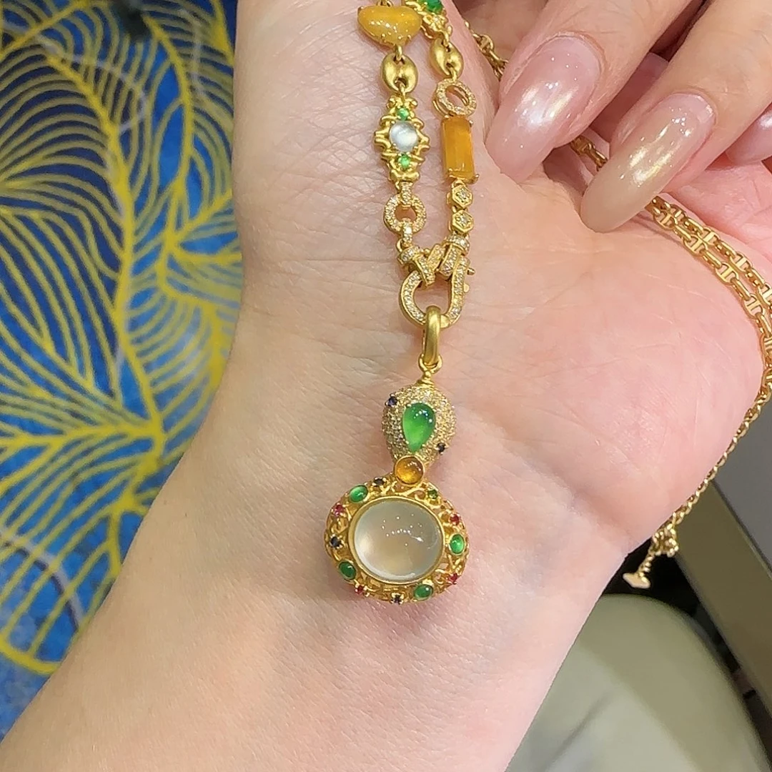 【闪购商品】颈饰18K金镶嵌翡翠余*天然A货翡翠