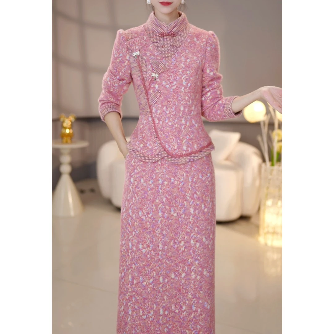 【套装定制】C1781上衣配半身裙两件套优雅时尚减龄收腰显瘦冬季新