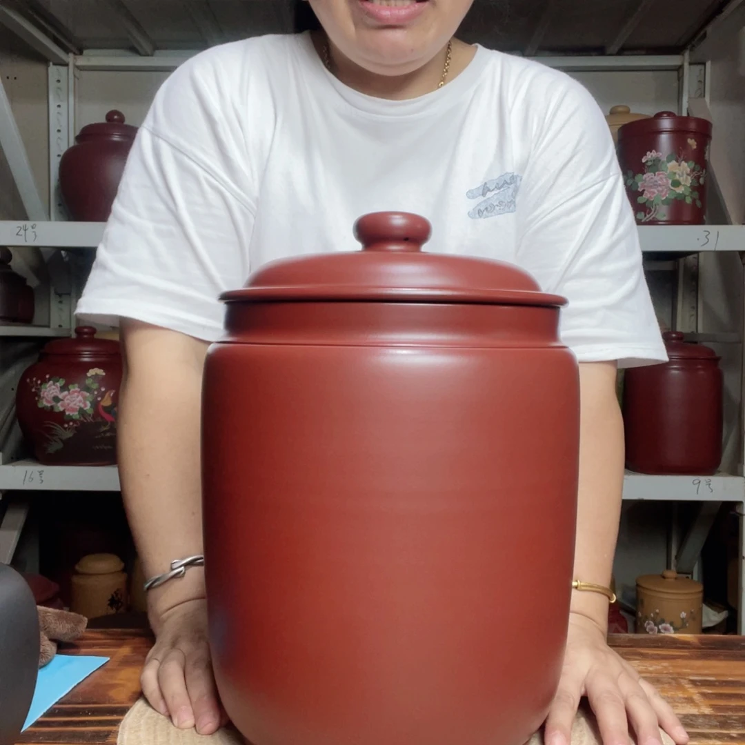 清***影紫砂茶叶罐今天晚上