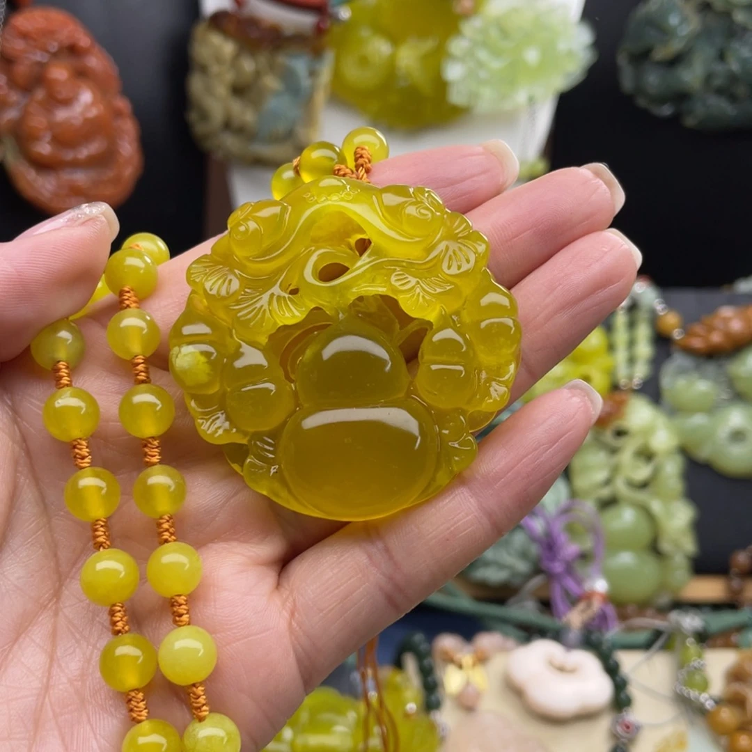 蛇纹石玉未镶嵌颈饰感**切