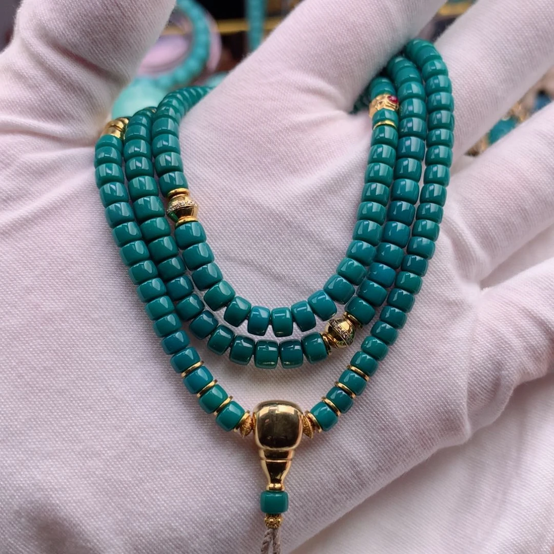 绿松石珠宝奇石18K金镶嵌