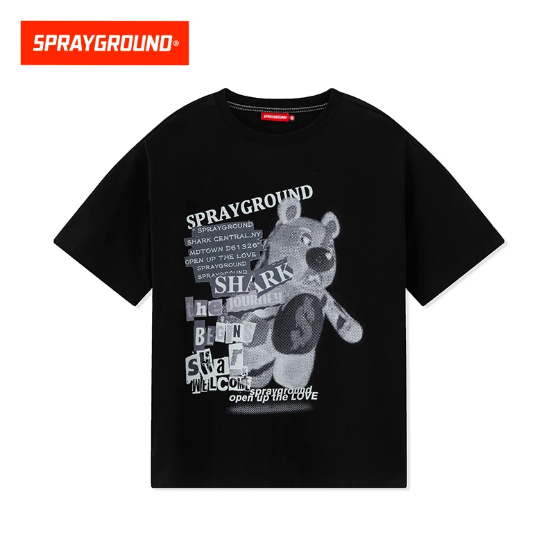 SPRAYGROUND鲨鱼嘴短袖T恤印花小熊潮流纯棉圆领百搭JM WE120244