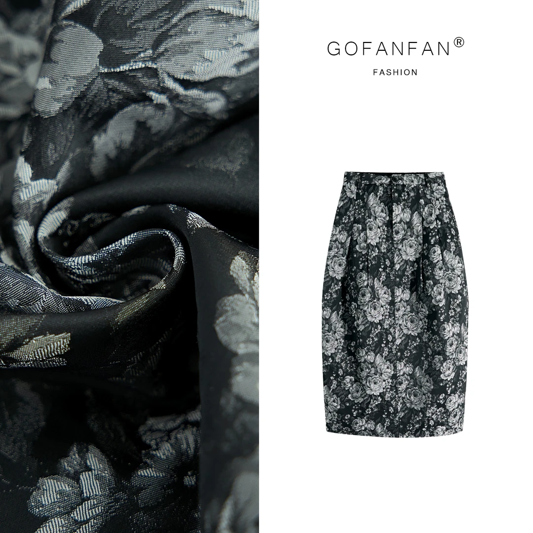 GFF STUFIO【夏日小花裙】新中式提花休闲时髦小众设计感复古半身裙