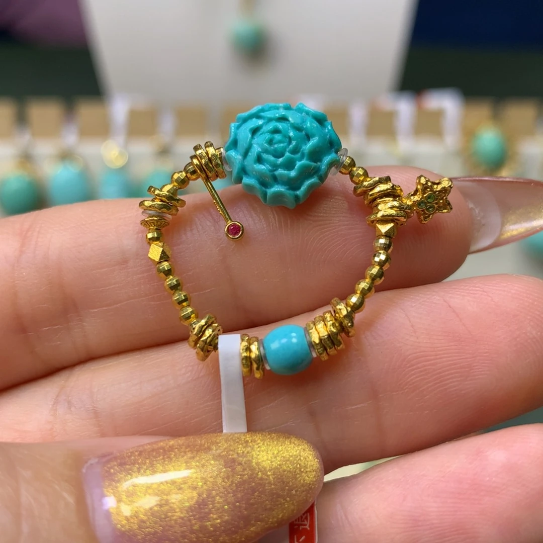 绿松石戒指18K金镶嵌N**a