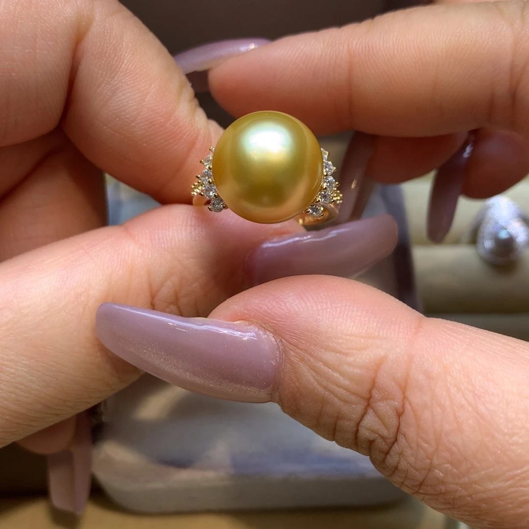 银S925镶嵌戒指海水珍珠