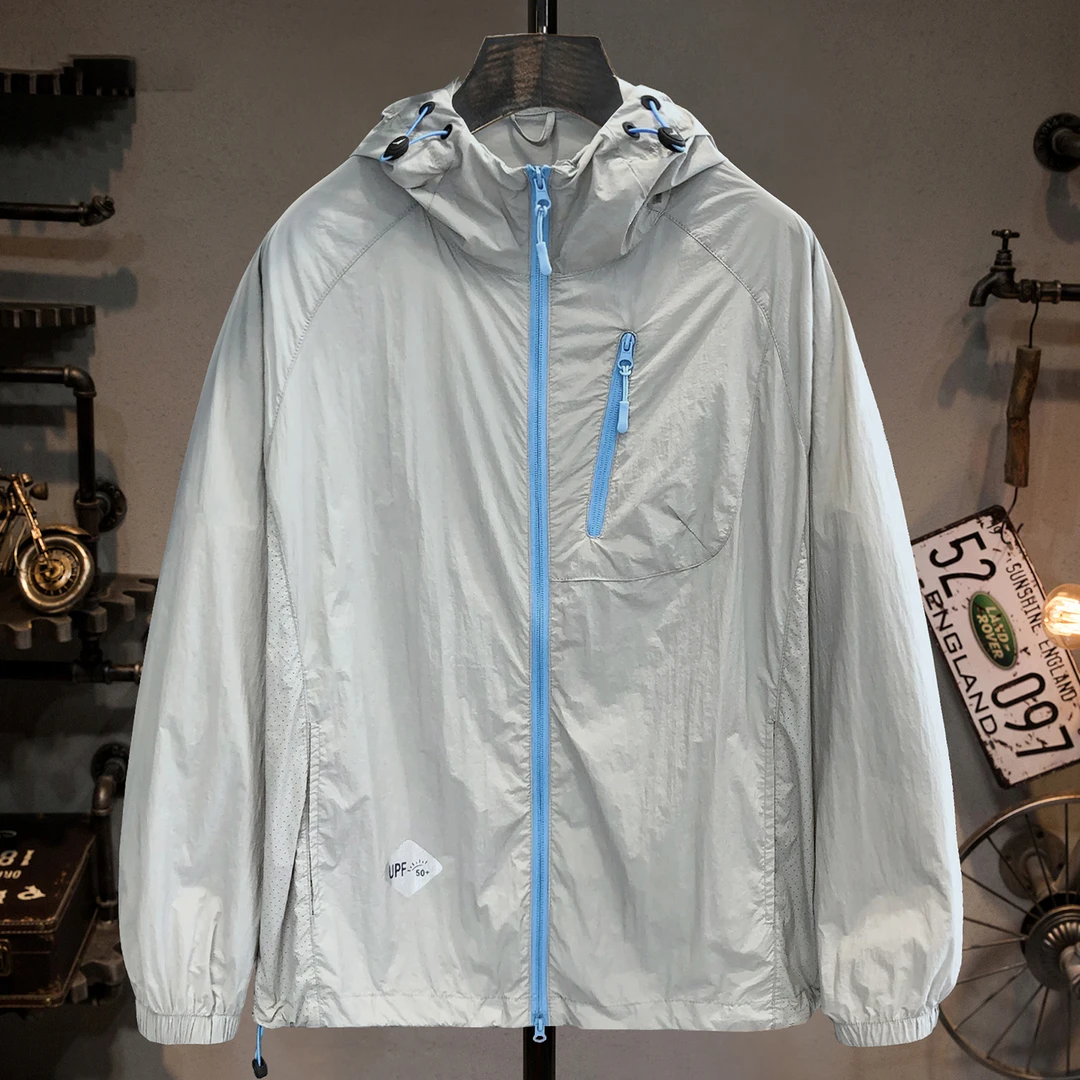 法国CebrodzUPF50+防晒服夏季轻薄连帽防晒衣男款宽松透气皮肤衣