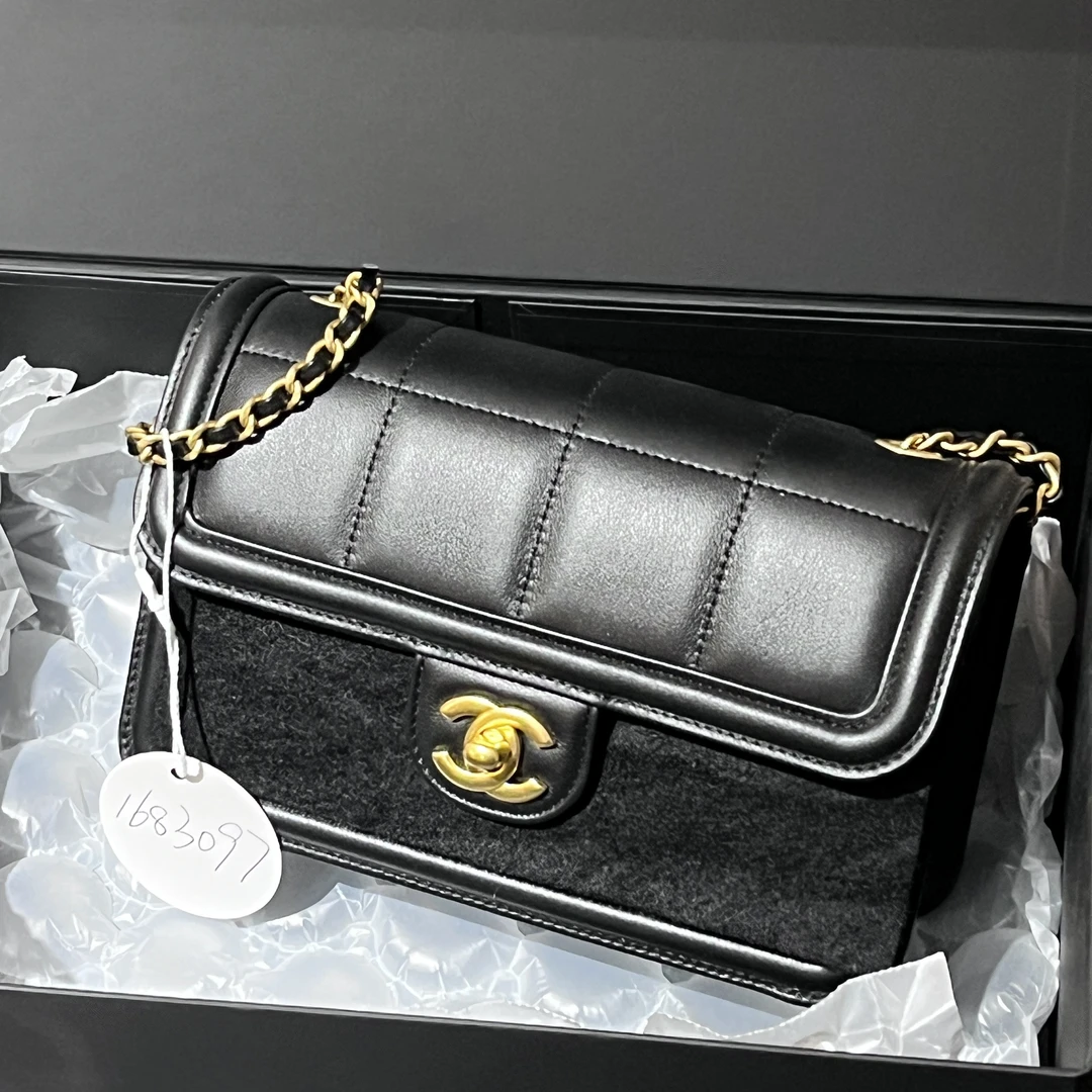 95新 Chanel/香奈儿 夏七中古/25c方格大mini单肩包/1683097