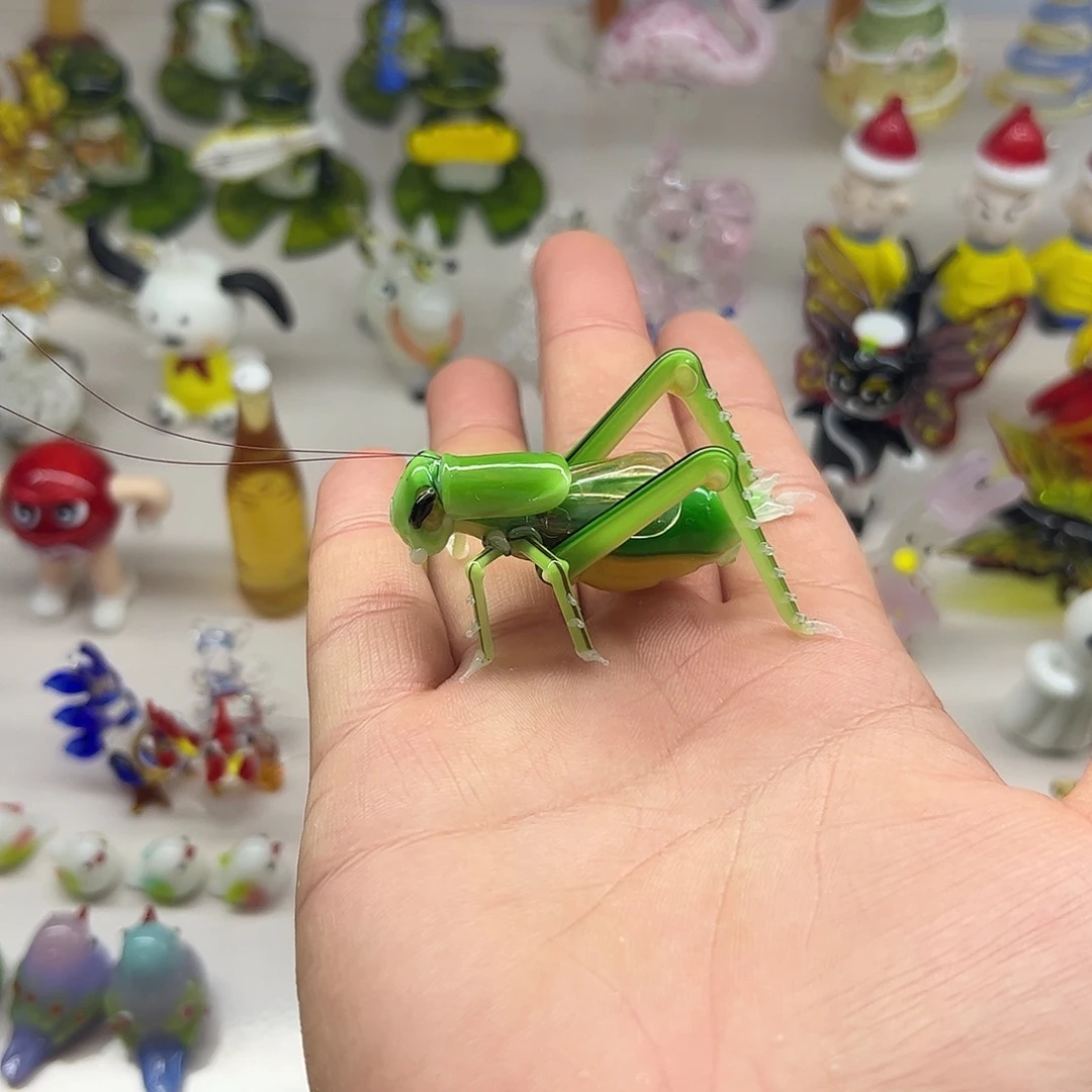 玻璃手工琉璃摆件 老货蝈蝈