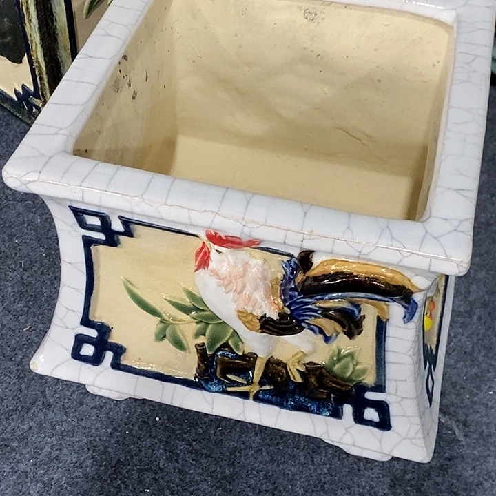 得***茶正宗岭南石湾盆四方