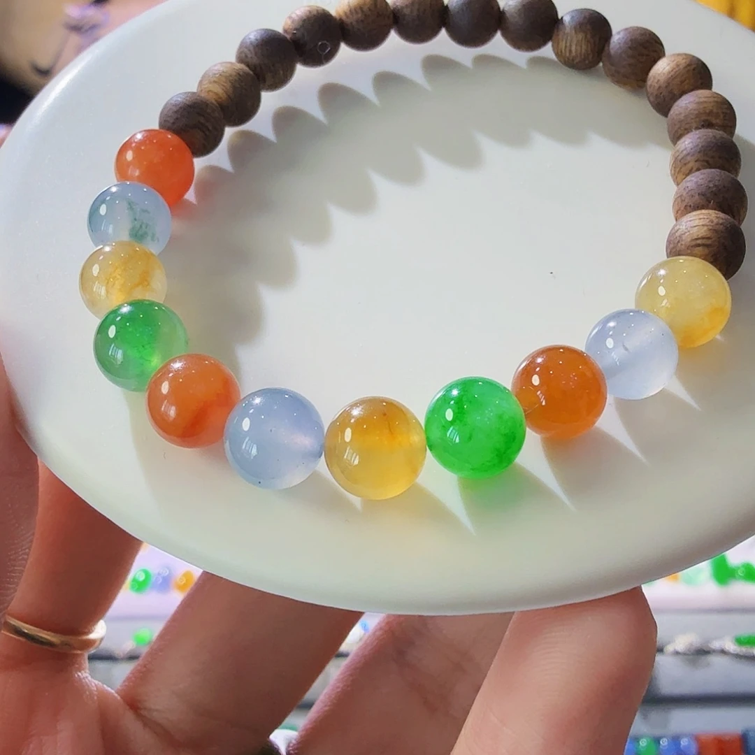 翡翠未镶嵌颈饰浓色多宝7.5+