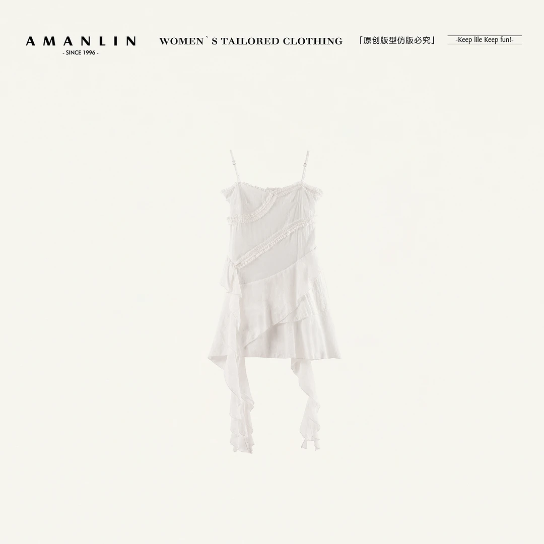 AMANLIN/阿谩琳欧若风春夏新款时尚百搭小众高端吊带上衣D596152