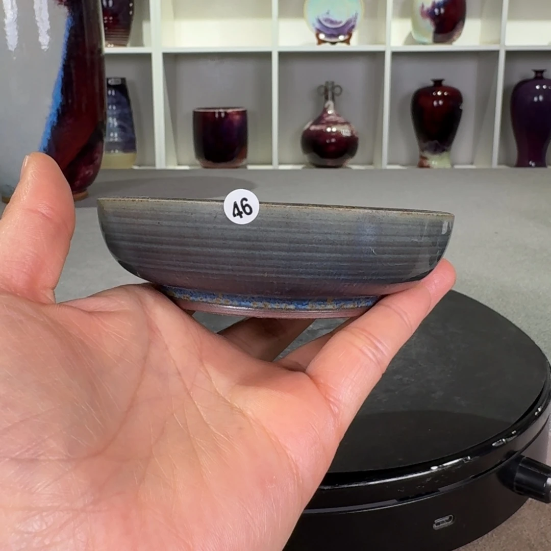 摆件陶微瑕钧窑香插纯手工