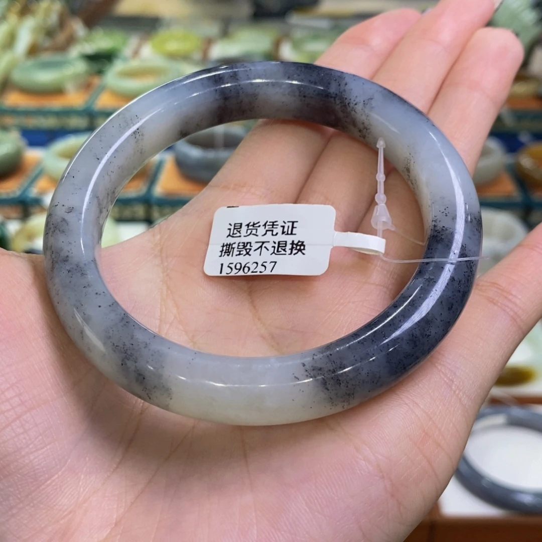 和田玉未镶嵌手镯籽青花59/60