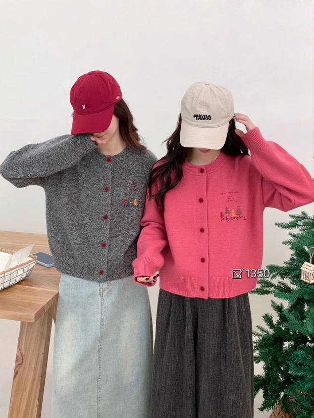 1350春季新款刺绣森林圆领开衫