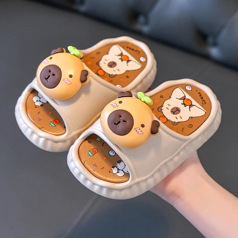 卡皮巴拉2025儿童拖鞋女男童夏季防滑踩屎感家居室内宝宝凉拖EVA