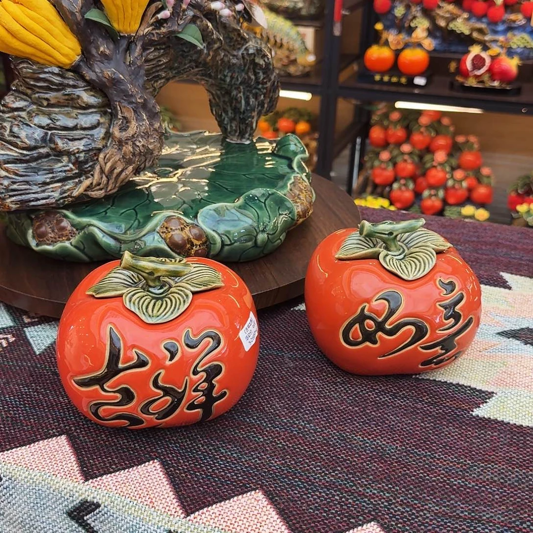 陶瓷一对拼搏吉祥茶罐